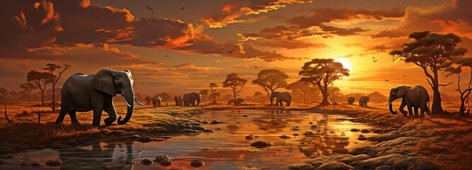 elephants and dusk .