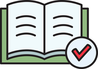 Book and Check Mark Icon
