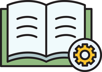 Book and Gear Icon
