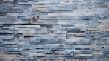 natural bricks wall background, blue grey rusty bricks with hard surface texture marble. Generative AI.