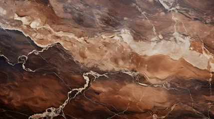 Foto op Aluminium natural coffee brown marble slab marble texture. Generative AI. © muso