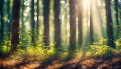 morning in the forest defocused blur
