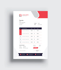 Business stationery design payment agreement design template. Minimal Corporate Business Invoice design template Bill form price invoice. Creative invoice template vector.