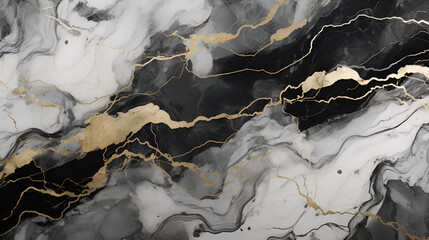 .Luxury abstract fluid art painting background alcohol ink technique navy black and gold, Elegant black, white, and gold marble background .AI Generative 