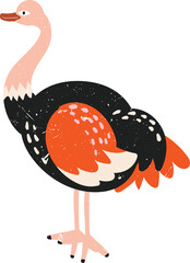Cute Ostric Animal safari element PNG