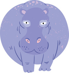 Cute hippopotamus Animal safari element PNG