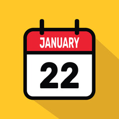 Calendar 22 January Vector illustration background design.