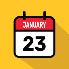 Calendar 23 January Vector illustration background design.