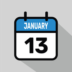 Vector Calendar March 13 illustration background design.