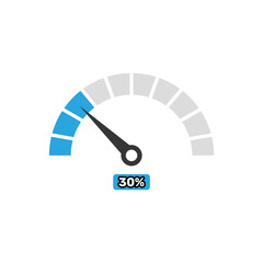 30 percent Speedometer icons. Vector illustration in flat design style.