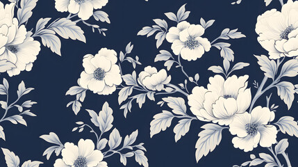 Vintage William Morris style victorian floral rose wallpaper pattern seamless background