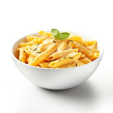 penne pasta with melted cheese real photo photoreal