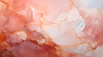 marble texture in pink and peach fuzz shades background, stone surface. the color of 2024.