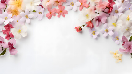 Pink flowers on a pure white background, valentine's day, easter, birthday, happy women's day,...