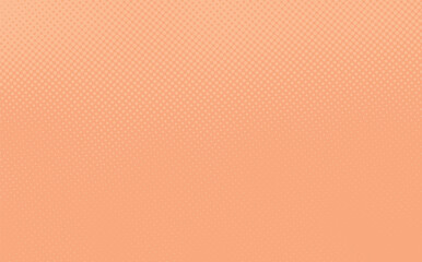 Vector gradient peach fuzz  trendy 2024 color comic pop-art halftone background template, texture. Vector illustration Geometric vintage monochrome fade wallpaper. Pop art print. Dotted retro