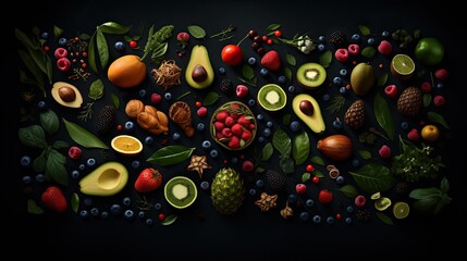 Assorted fresh vegetables and fruits