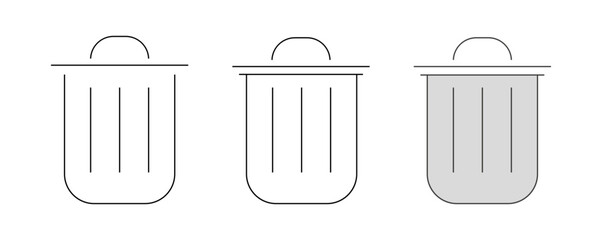 Trash can icon set