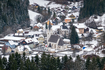 Alpines Bergdorf . Geistthal . Steiermark . Österreich