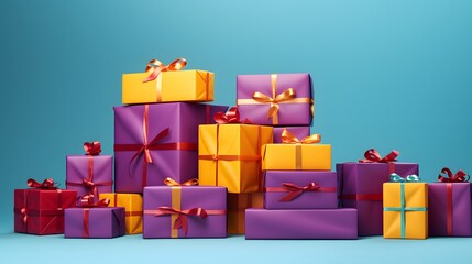 pile of wrapped gifts