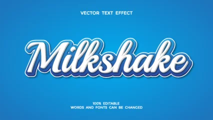 Foto op Plexiglas milkshake editable 3d text effect © hafid