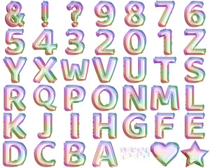  Rainbow Foil Balloon Alphabet