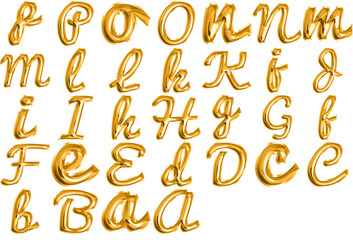 Gold Foil Script Balloons Clipart - Elegance in Design