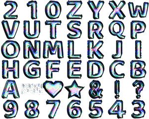 Holographic Foil Balloon Alphabet - Shimmering Magic