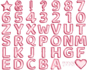 Pink Foil Balloon Script Alphabet