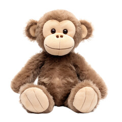 Plush Monkey Isolated nn Clear Background, Stuffed Animal Toy