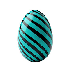 Obraz premium Elegant Easter Egg with Turquoise and Black Stripes