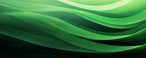 Abstract green waves in a smooth and flowing design