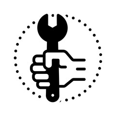 Solid black icon for Installation