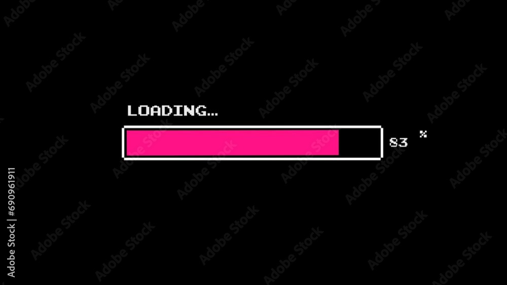 Poster loading bar downloading bar loading screen pixelated progress on transparent background