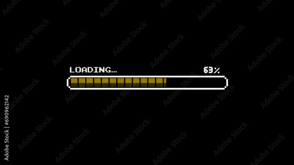 Poster loading bar downloading bar loading screen pixelated progress on transparent background
