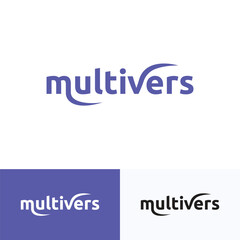 Multivers logo design. typography logo vector.
