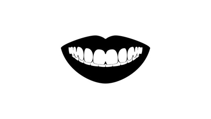 smile logo, black and white silhouette