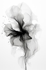 Fototapeta premium Abstract gentle organic transparent flowers, cyber silverpoint impressionism. Great as wallpaper, background, postcard, banner.