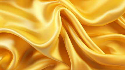 A close up of a yellow satin fabric background, abstract and luxury fabric design