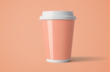 Coffee cup,mug in Peach Fuzz color with Generative AI.