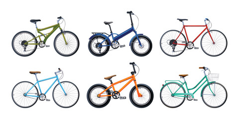 Obraz premium Set of bicycles in various types. Vector illustration