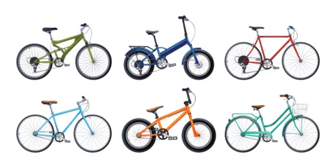 Fotobehang Set of bicycles in various types. Vector illustration © YG Studio