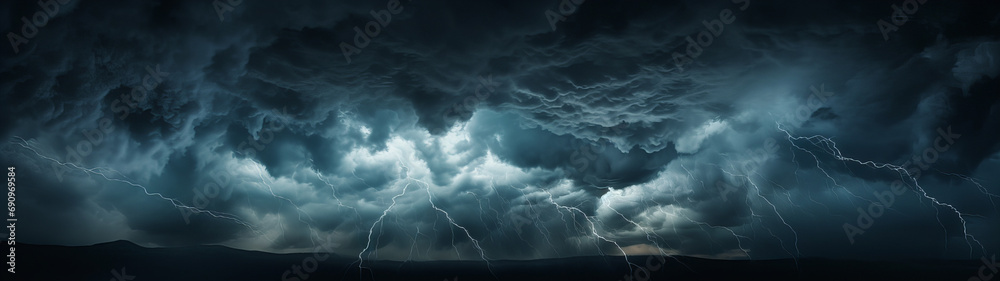 Canvas Prints dark mysterious and stormy looking clouds with lightning striking out of them in the beautiful night