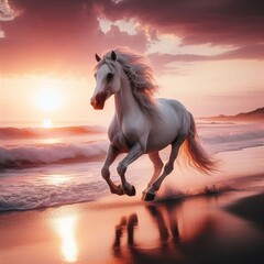 Obraz na płótnie Canvas horse at sunset