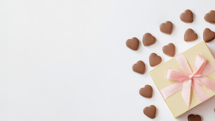 バレンタインのチョコレートギフトボックス　白背景
