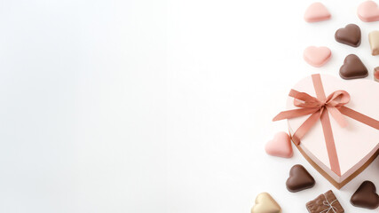 バレンタインのチョコレートギフトボックス　白背景