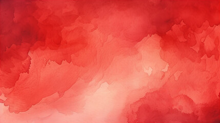 A bright red and white designed watercolor background, abstract - obrazy, fototapety, plakaty