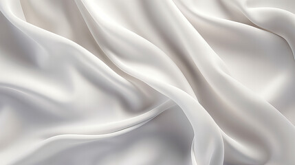 A close up of a white satin cloth, abstract background, luxury fabric design  - obrazy, fototapety, plakaty