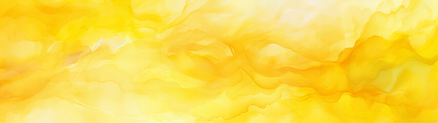 yellow abstract watercolor designed background banner with waves - obrazy, fototapety, plakaty