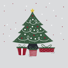 christmas tree with gifts