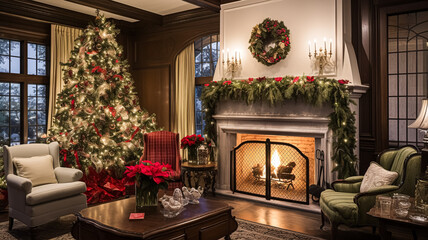 Christmas at the manor, English countryside decoration and interior decor